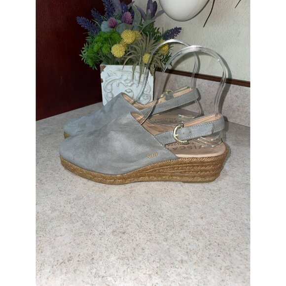 New VISCATA Rare Leather Suede Slingback Mules Gray Size 8 - Picture 1 of 6